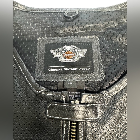 Harley Davidson Leather Vest Size 2XL - Picture 4 of 12